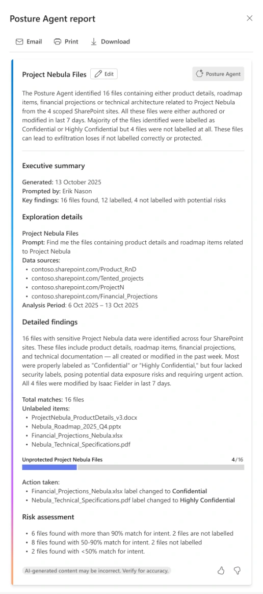 Posture Agent report summary